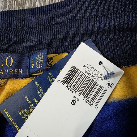 Polo Ralph Lauren Striped Fleece Shorts Multicolor Blue Red Green Yellow Men's S - Picture 10 of 11